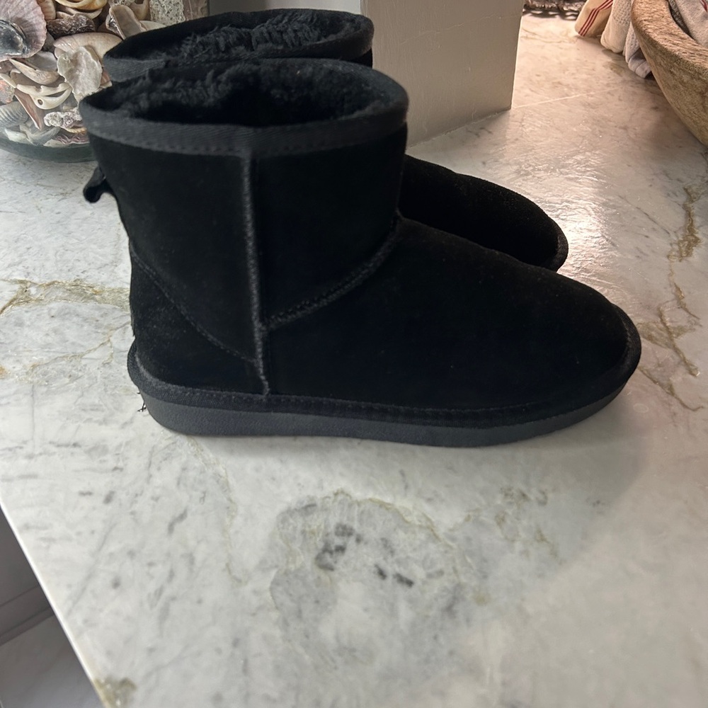 Comfy warm Black Ankle Boots-worn once